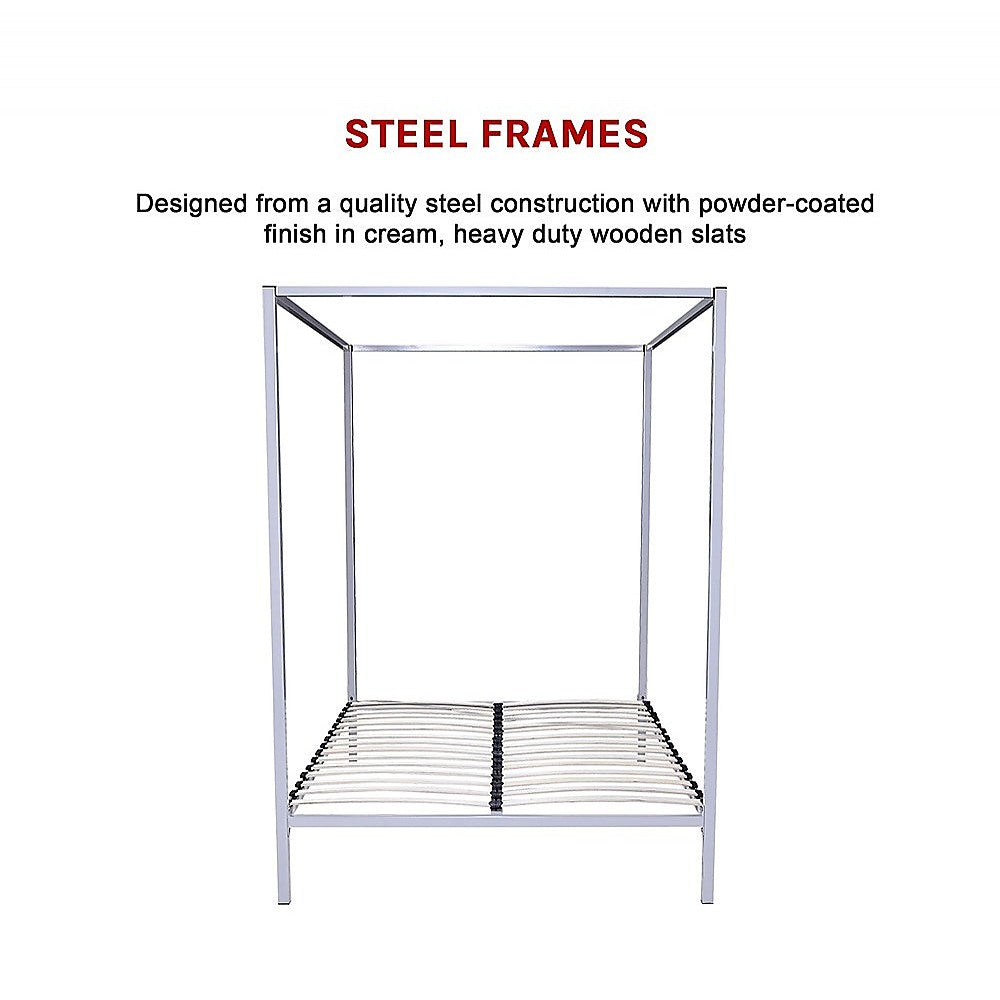 Beds & Bed Frames: 4 Four Poster Queen Bed Frame