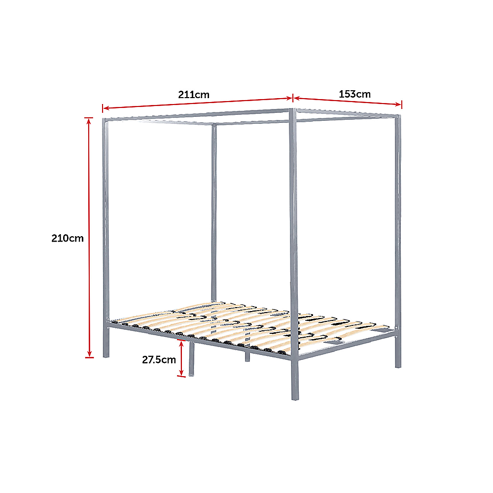 Beds & Bed Frames: 4 Four Poster Queen Bed Frame