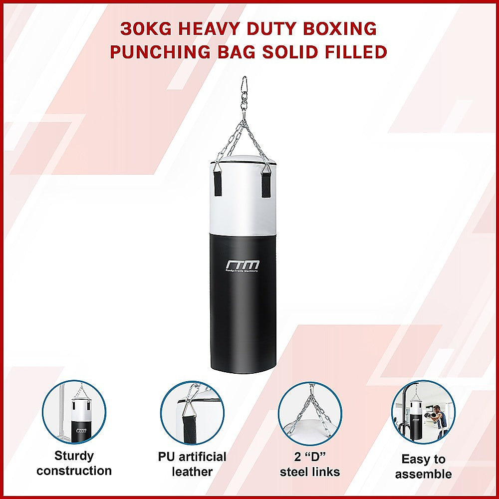 Boxing & Martial Arts: 30kg Heavy Duty Boxing Punching Bag Solid Filled
