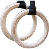 Gym Equipment & Accessories: Birch Wood Gymnastic Rings with Adjustable Straps  Strength & Calisthenics Training