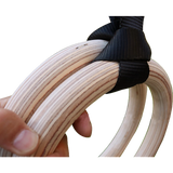 Gym Equipment & Accessories: Birch Wood Gymnastic Rings with Adjustable Straps  Strength & Calisthenics Training