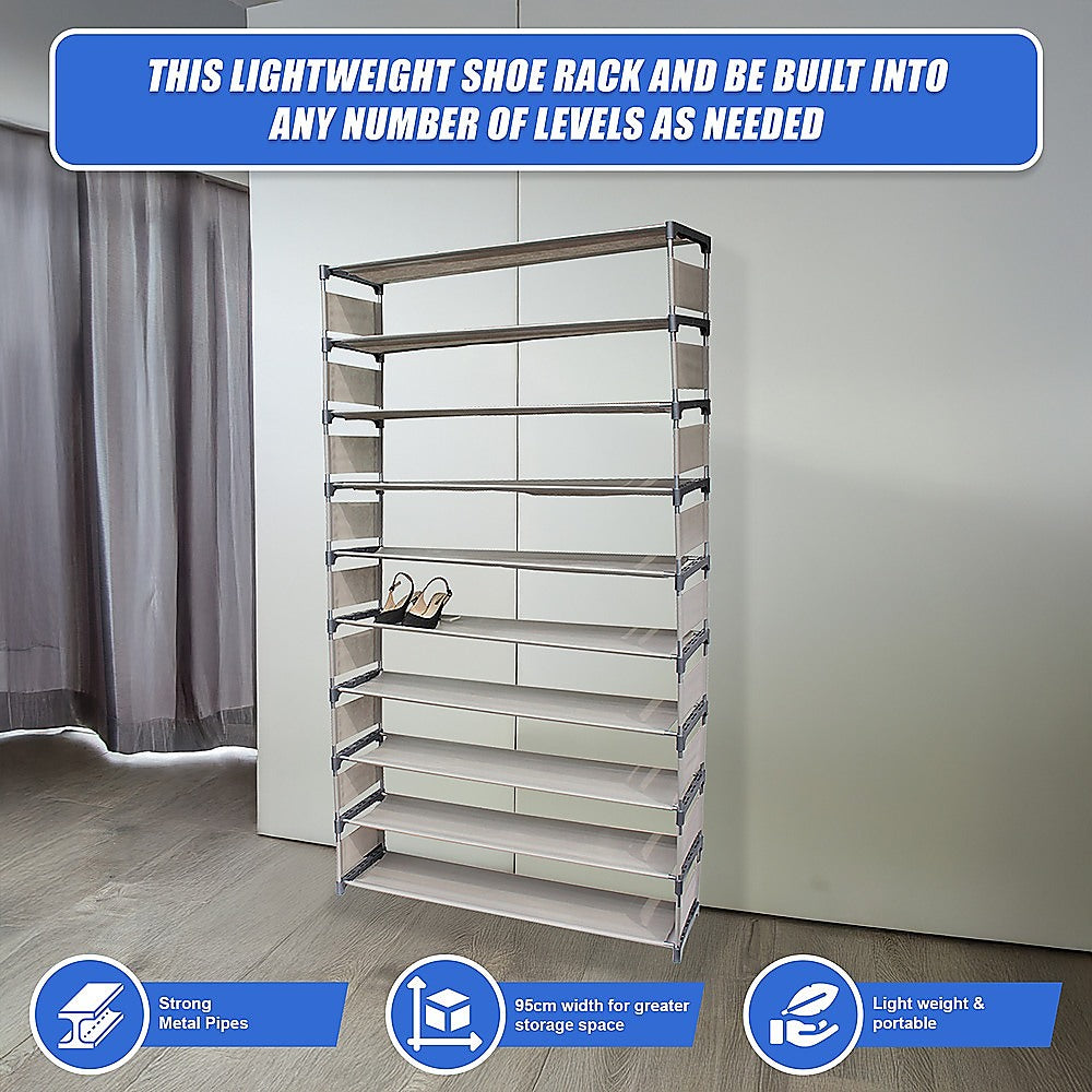 Shoe Storage: 50 Pairs 10 Tiers Shoe Rack