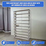 Shoe Storage: 50 Pairs 10 Tiers Shoe Rack