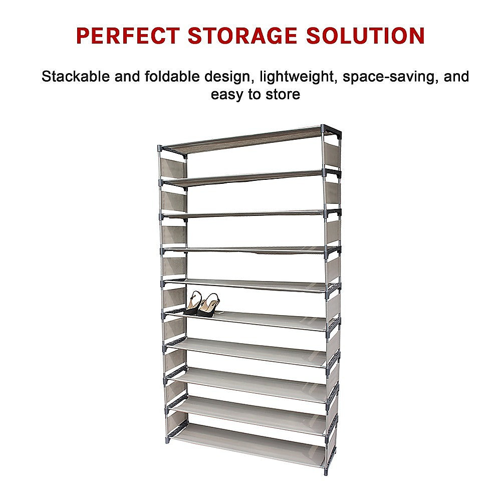 Shoe Storage: 50 Pairs 10 Tiers Shoe Rack
