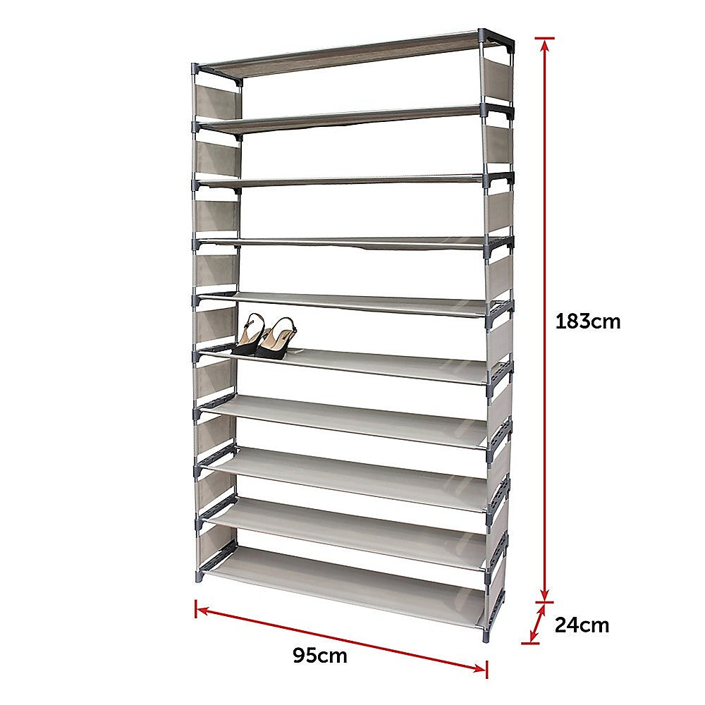 Shoe Storage: 50 Pairs 10 Tiers Shoe Rack
