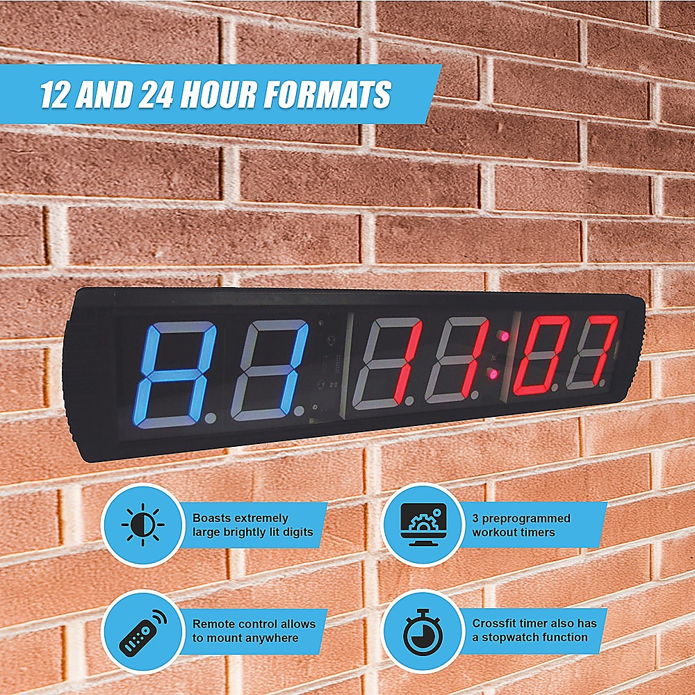 Gym Equipment & Accessories: 6 Digit Digital Timer Interval Fitness Clock