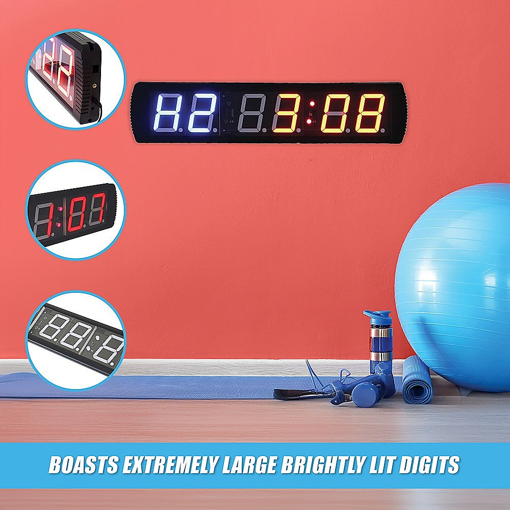 Gym Equipment & Accessories: 6 Digit Digital Timer Interval Fitness Clock