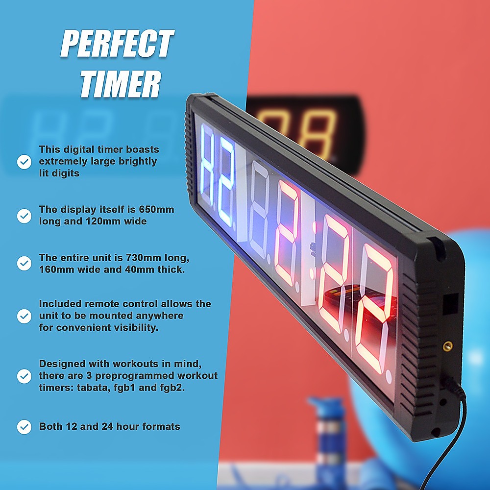 Gym Equipment & Accessories: 6 Digit Digital Timer Interval Fitness Clock