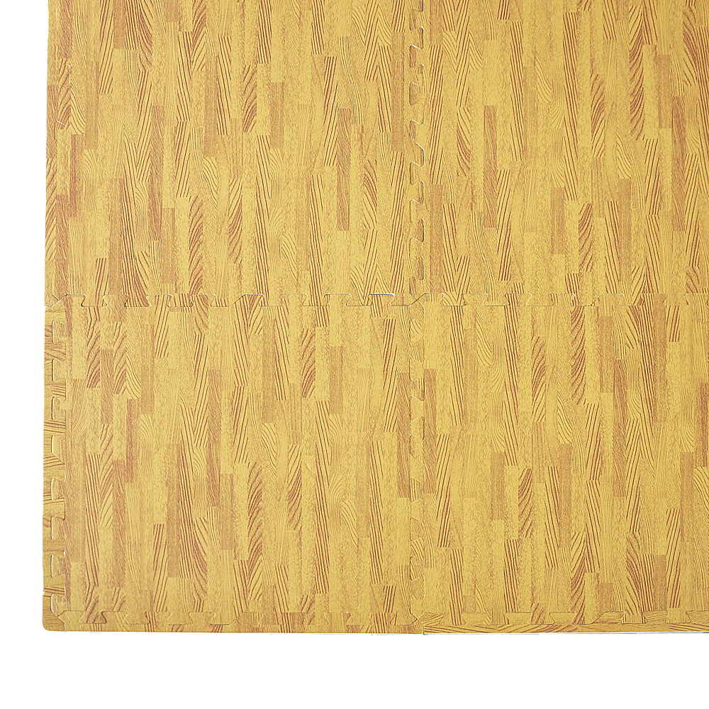 12 Tile EVA Interlocking Gym Floor Mats Wood Colour for Home Yoga