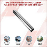 Building Materials: One Way Mirror Privacy Reflection Window Tint Film STOP HEAT 24Ft x 2Ft