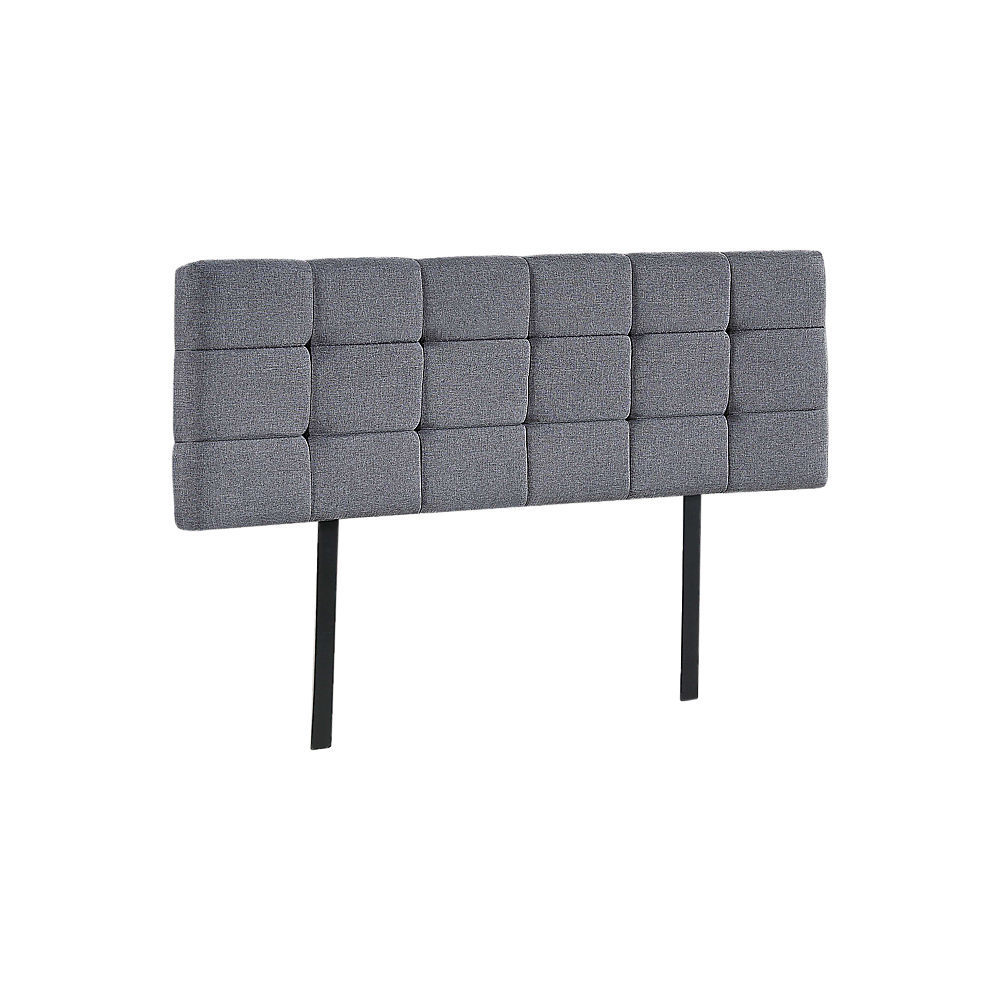 Headboards: Linen Fabric Queen Bed Deluxe Headboard Bedhead - Grey