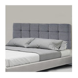 Headboards: Linen Fabric Queen Bed Deluxe Headboard Bedhead - Grey