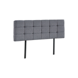 Headboards: Linen Fabric Queen Bed Deluxe Headboard Bedhead - Grey