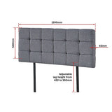 Headboards: Linen Fabric Queen Bed Deluxe Headboard Bedhead - Grey