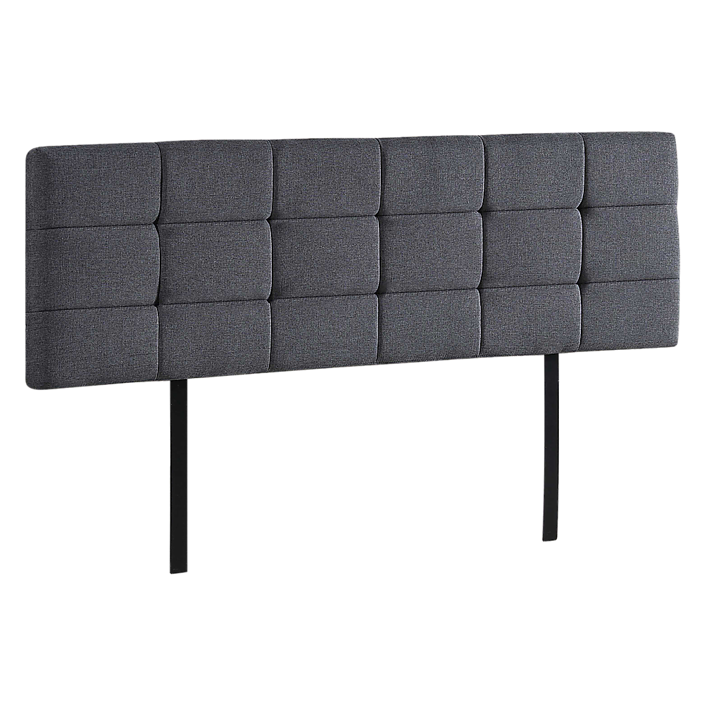Headboards: Linen Fabric King Bed Deluxe Headboard Bedhead - Grey