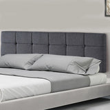Headboards: Linen Fabric King Bed Deluxe Headboard Bedhead - Grey