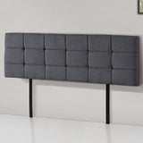 Headboards: Linen Fabric King Bed Deluxe Headboard Bedhead - Grey