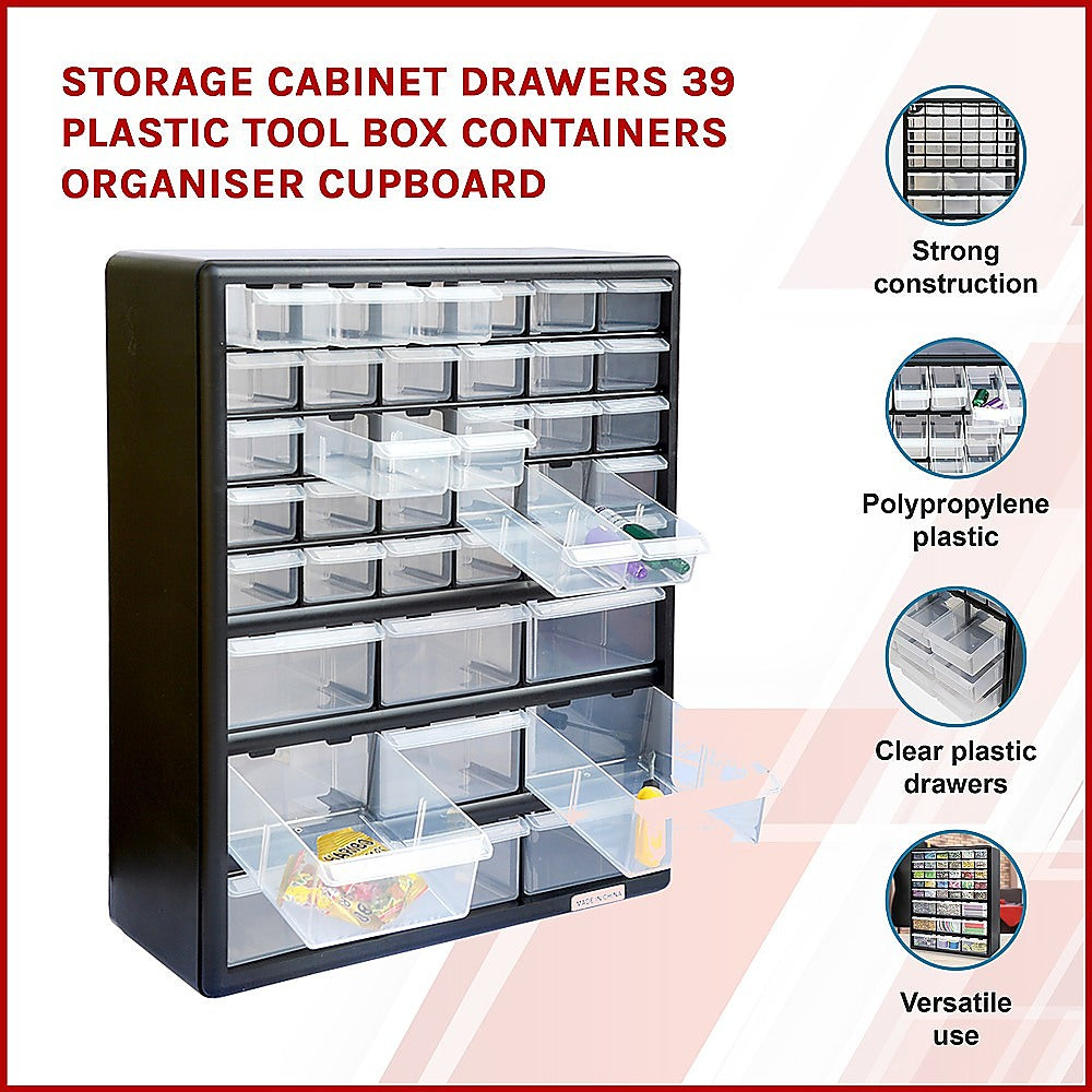 Sofas & Sofa Beds: Storage Cabinet Drawers 39 Plastic Tool Box Containers Organiser Cupboard