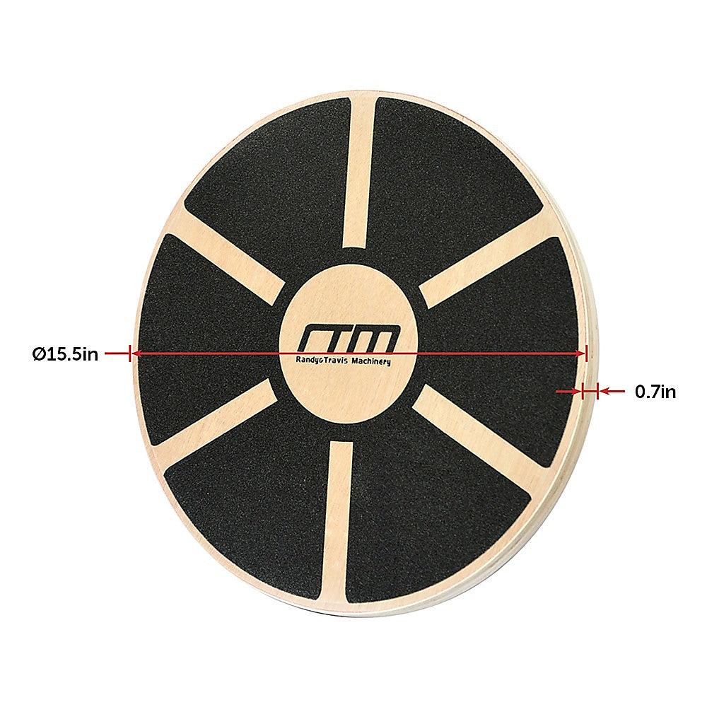 Yoga & Pilates: Heavy Duty 15.5" Wooden Balance Board with Non-Slip Pad for Fitness Training