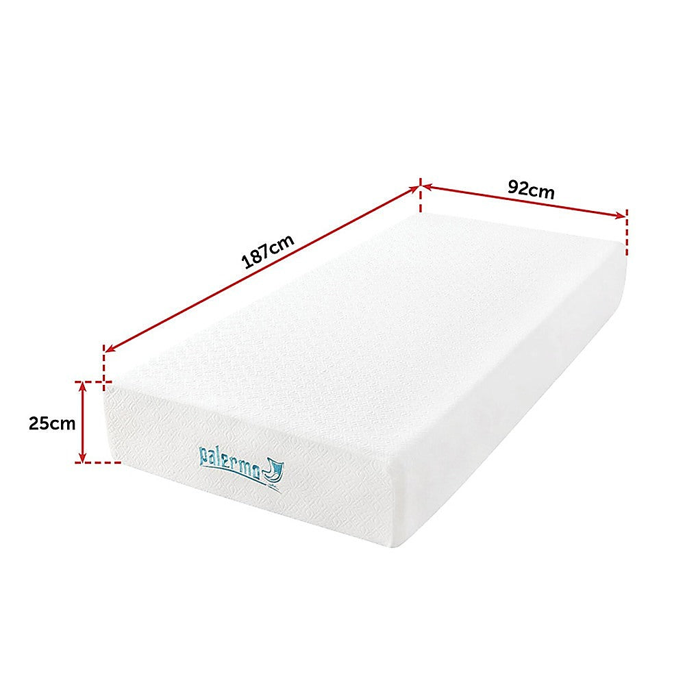 King Single Mattress: Single 25cm Gel Memory Foam Mattress  Dual-Layered Comfort with CertiPUR-US Certified Foam