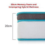 Single Mattress: Single 20cm Hybrid Mattress  Memory Foam and Innerspring Support