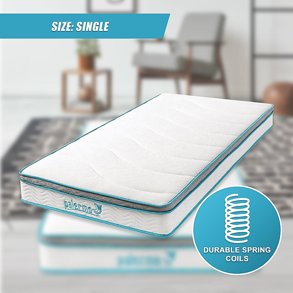 Single Mattress: Single 20cm Hybrid Mattress  Memory Foam and Innerspring Support