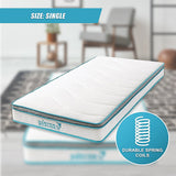 Single Mattress: Single 20cm Hybrid Mattress  Memory Foam and Innerspring Support