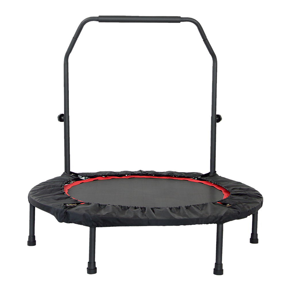 Trampolines & Accessories: Mini Rebounder Trampoline with Adjustable Handle  Fitness Bounce Trainer