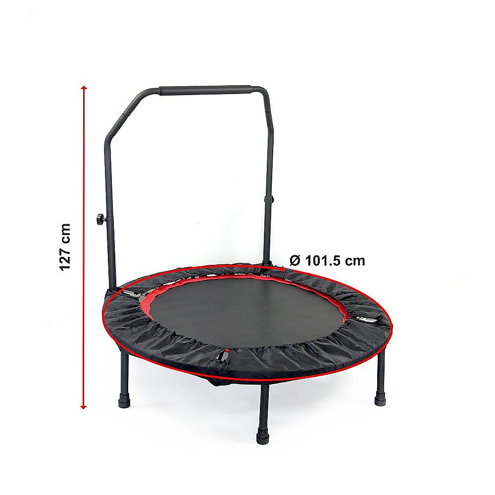Trampolines & Accessories: Mini Rebounder Trampoline with Adjustable Handle  Fitness Bounce Trainer