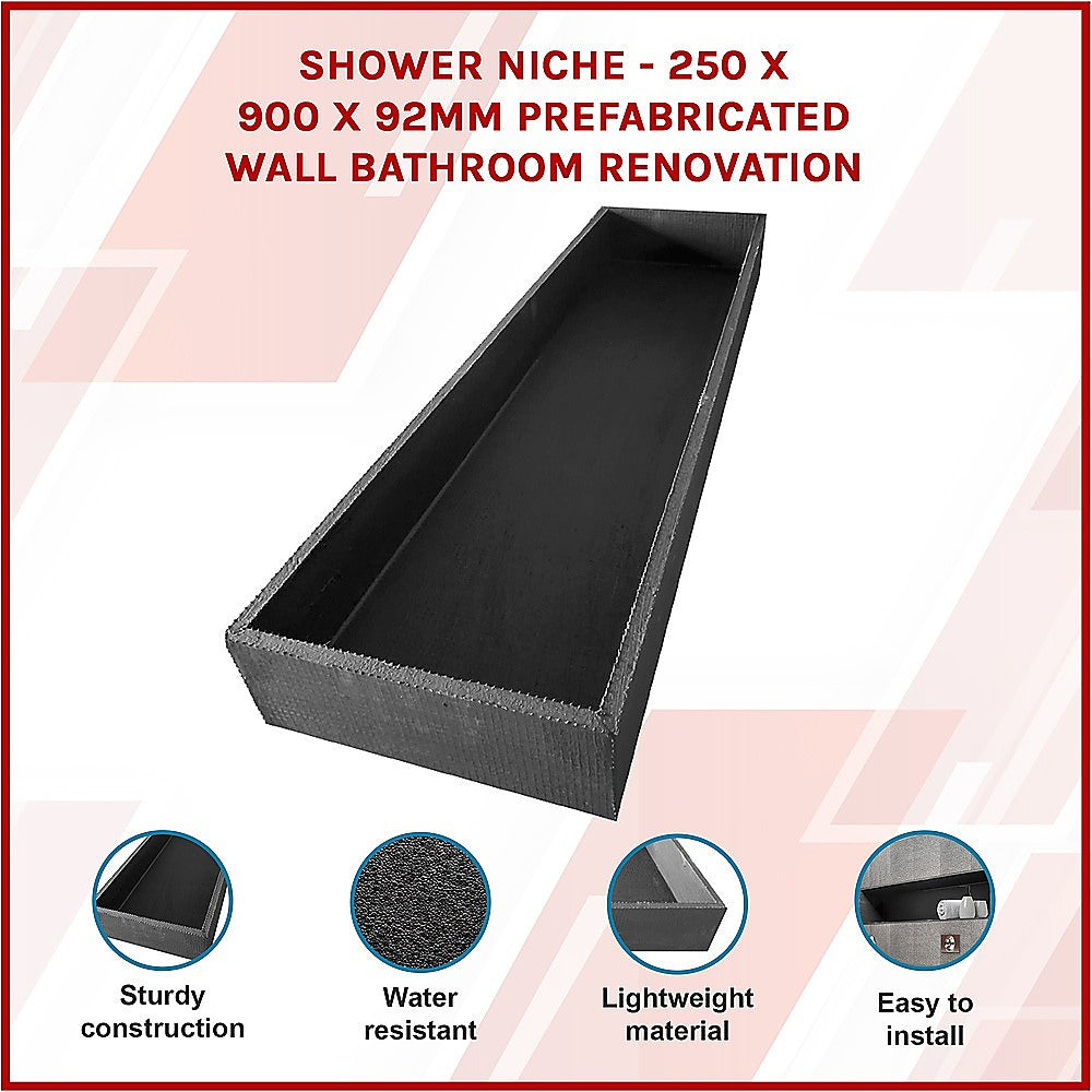 Kitchen & Bathroom DIY: Shower Niche - 250 x 900 x 92mm Prefabricated Wall Bathroom Renovation