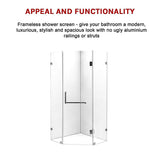 900 x 900mm Frameless 10mm Glass Shower Screen By Della Francesca