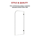 700 x 1450mm Frameless Bath Panel 10mm Glass Shower Screen By Della Francesca