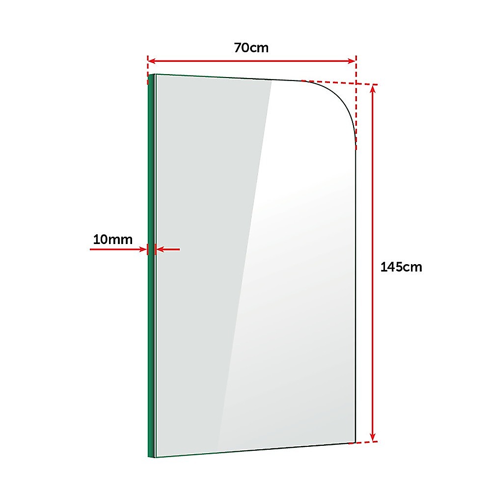 Shower Heads & Screens: 700 x 1450mm Frameless Bath Panel 10mm Glass Shower Screen By Della Francesca