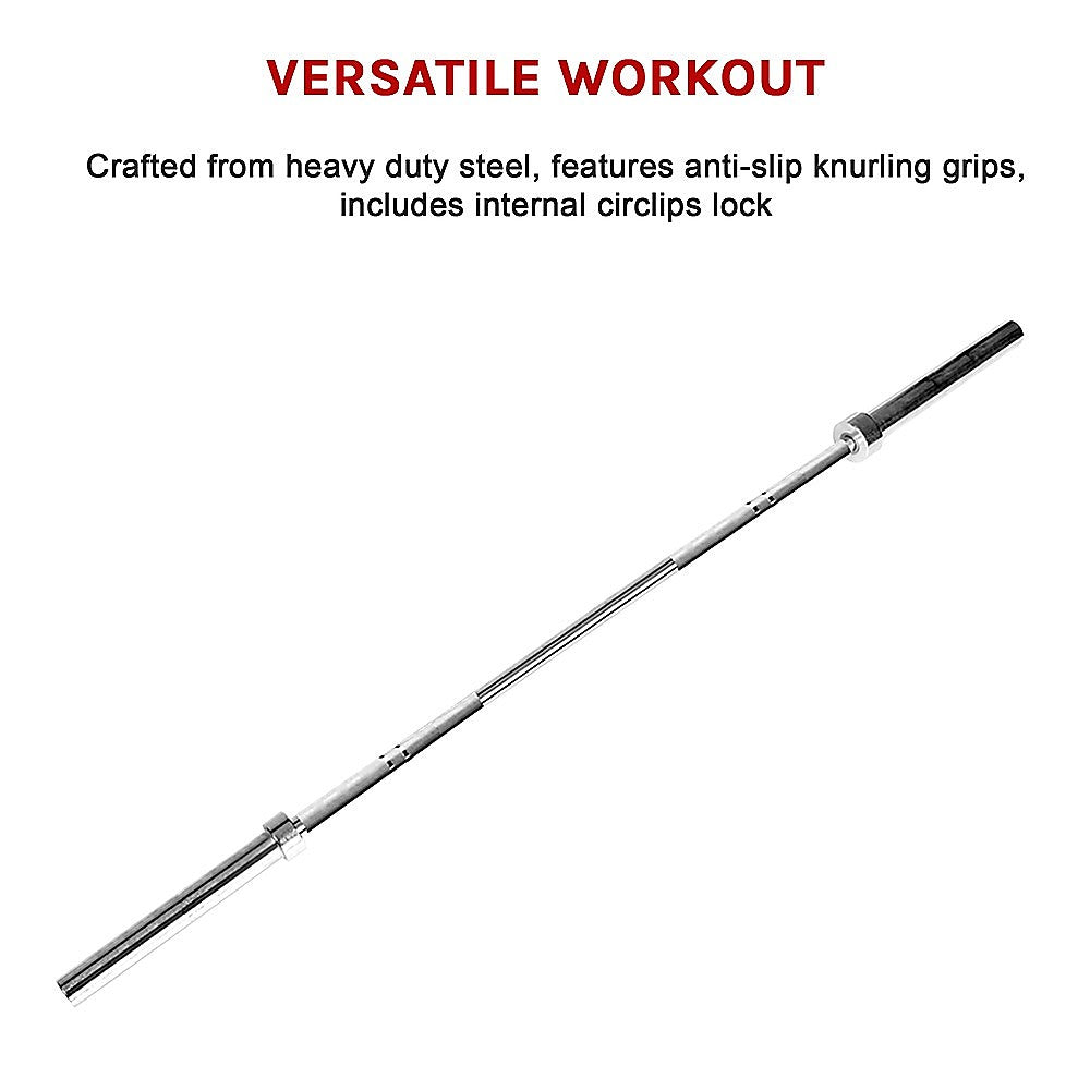 Gym Equipment & Accessories: 20kg Olympic Barbell 700lb Rated for Powerlifting Home Gym Training