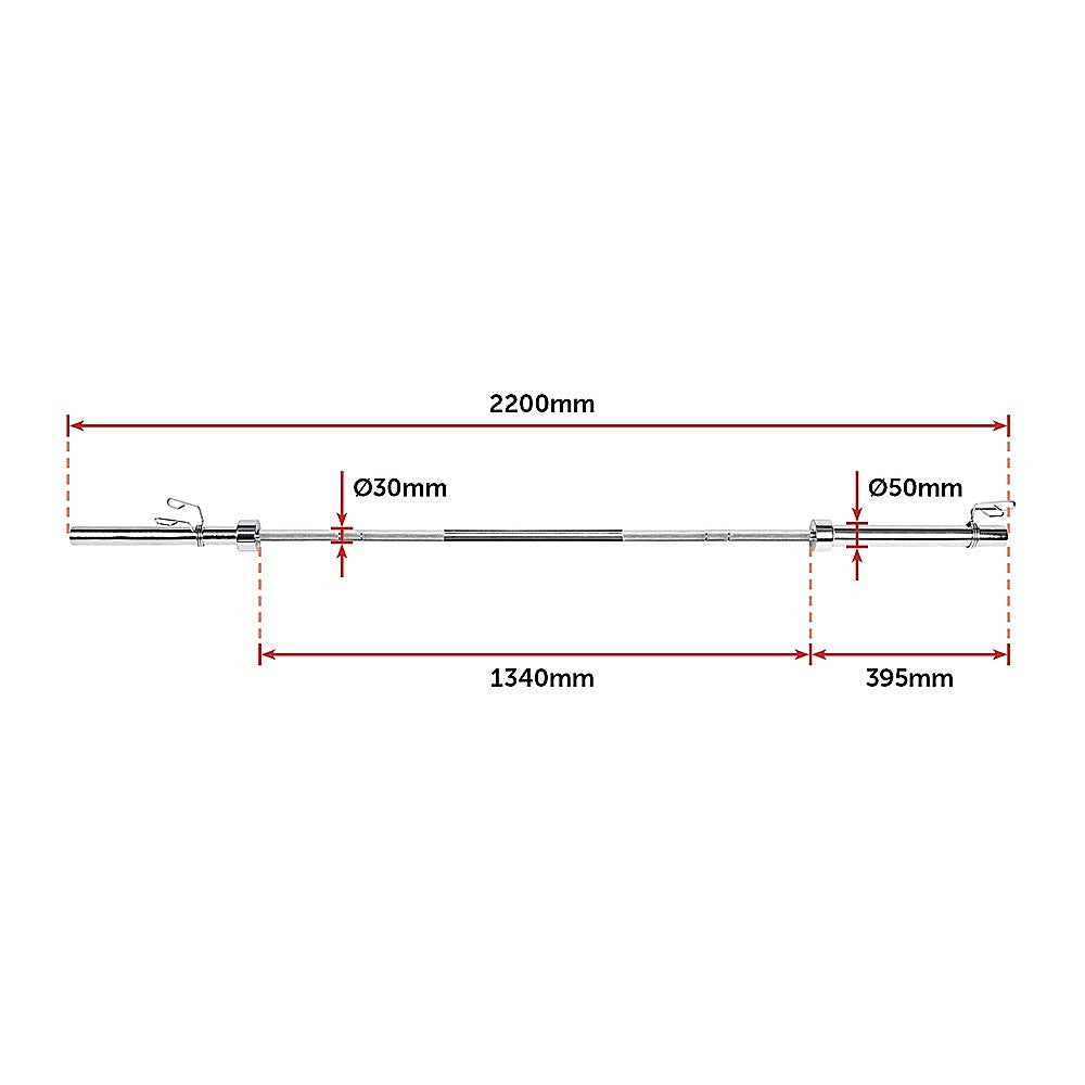 Gym Equipment & Accessories: 20kg Olympic Barbell 700lb Rated for Powerlifting Home Gym Training
