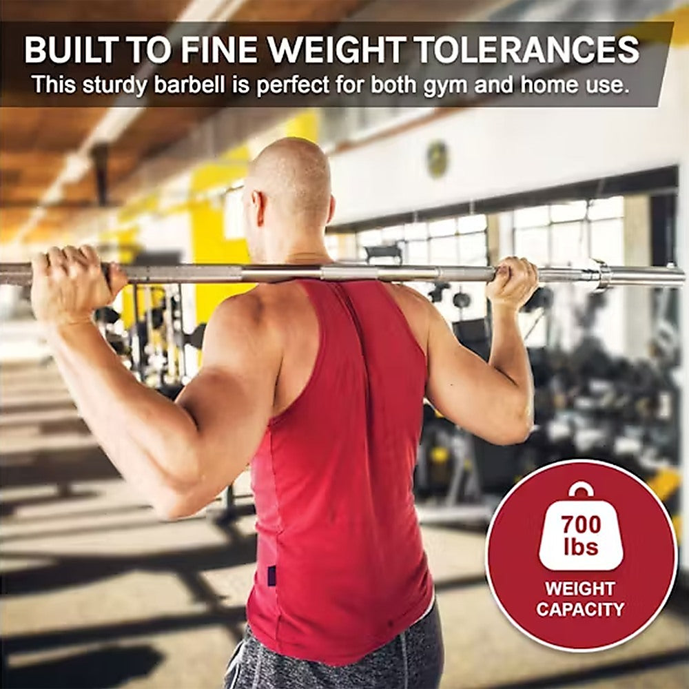 Gym Equipment & Accessories: 20kg Olympic Barbell 700lb Rated for Powerlifting Home Gym Training