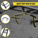 Gym Equipment & Accessories: Wall Mounted Multi Grip Chin Up Bar  Heavy Duty Pull Up Station for Upper Body Training