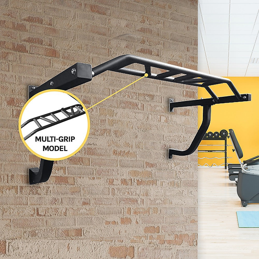 Gym Equipment & Accessories: Wall Mounted Multi Grip Chin Up Bar  Heavy Duty Pull Up Station for Upper Body Training