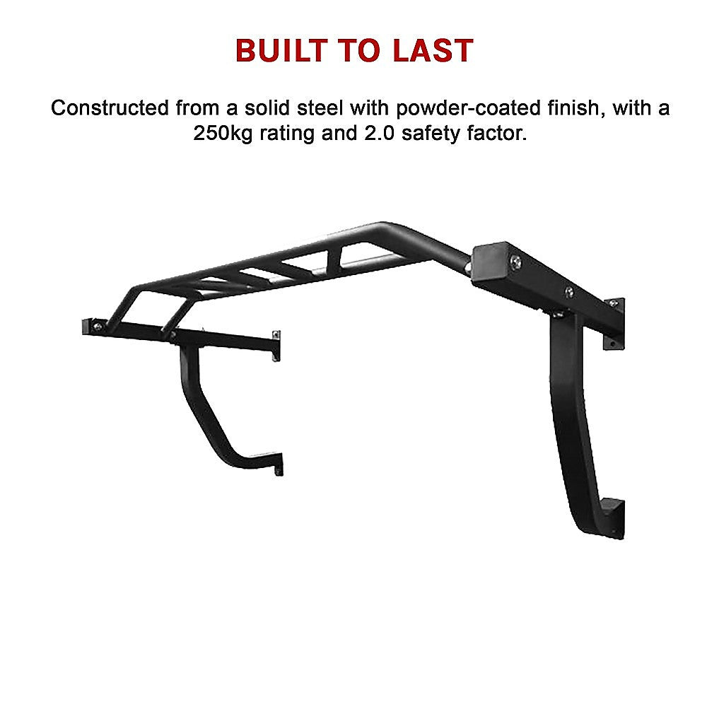 Gym Equipment & Accessories: Wall Mounted Multi Grip Chin Up Bar  Heavy Duty Pull Up Station for Upper Body Training