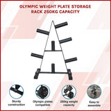 Gym Equipment & Accessories: Olympic Weight Plate Storage Rack 250kg Capacity