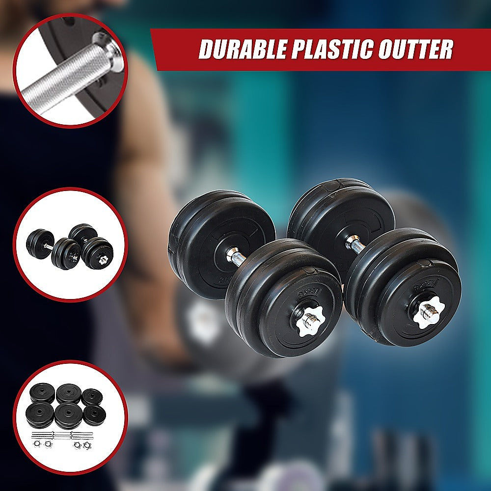 Weightlifting Machines & Racks: 30KG Dumbbell Adjustable Weight Set