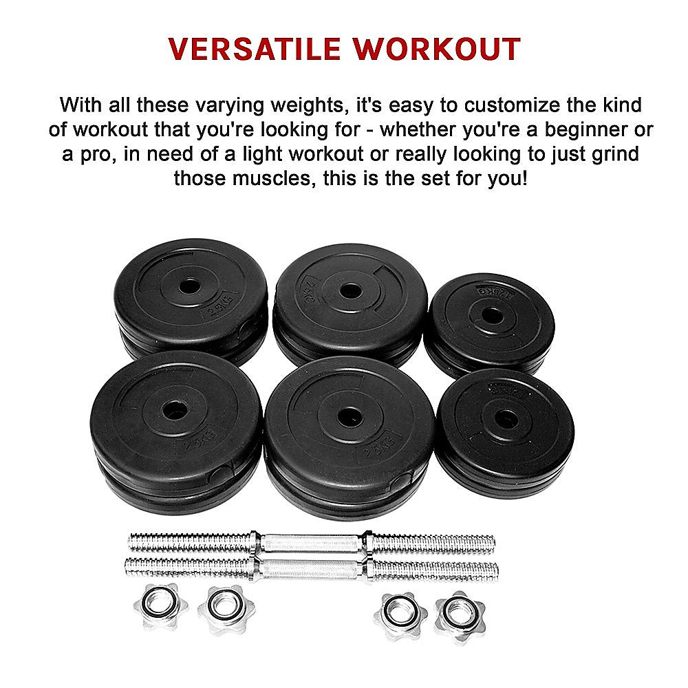 Weightlifting Machines & Racks: 30KG Dumbbell Adjustable Weight Set