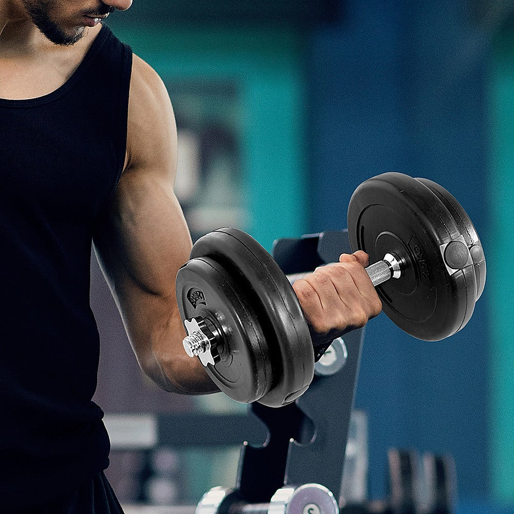 Weightlifting Machines & Racks: 20KG Dumbbell Adjustable Weight Set