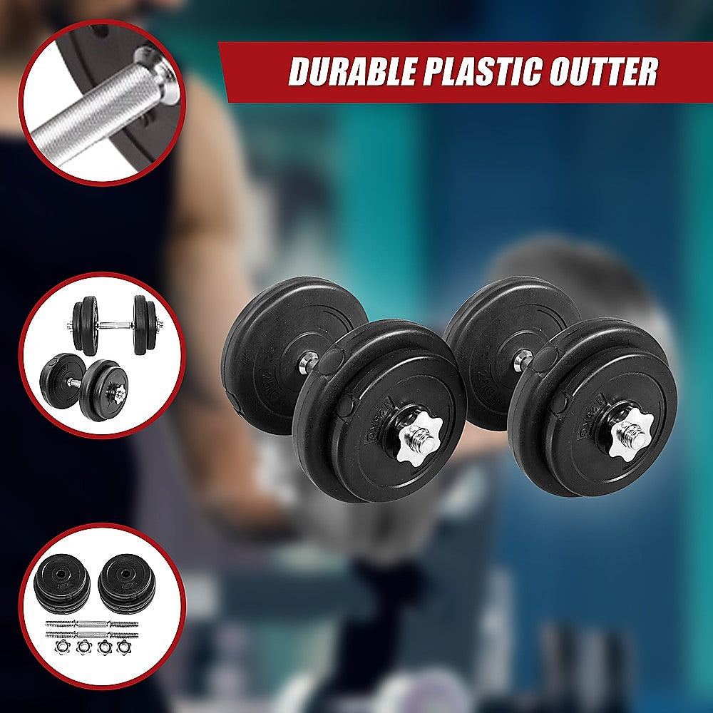 Weightlifting Machines & Racks: 20KG Dumbbell Adjustable Weight Set