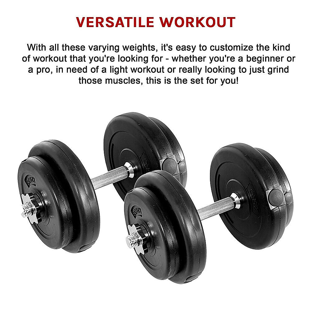 Weightlifting Machines & Racks: 20KG Dumbbell Adjustable Weight Set
