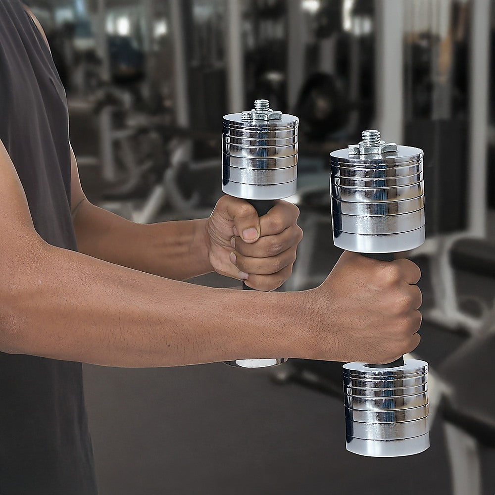 Weightlifting Machines & Racks: Chrome Metric Fractional Olympic Weight Plates 0.25 to 1kg Set