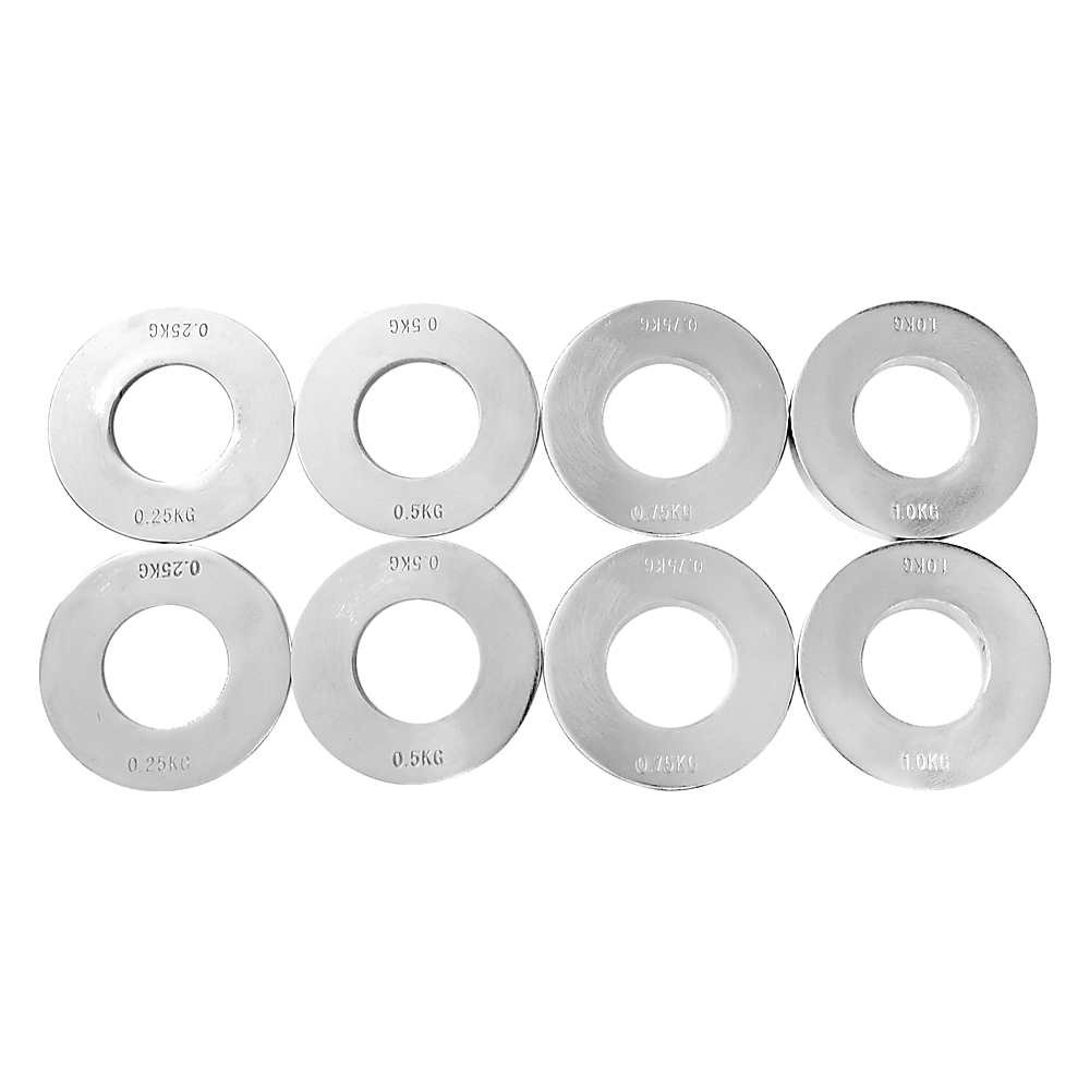 Weightlifting Machines & Racks: Chrome Metric Fractional Olympic Weight Plates 0.25 to 1kg Set