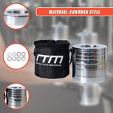 Weightlifting Machines & Racks: Chrome Metric Fractional Olympic Weight Plates 0.25 to 1kg Set