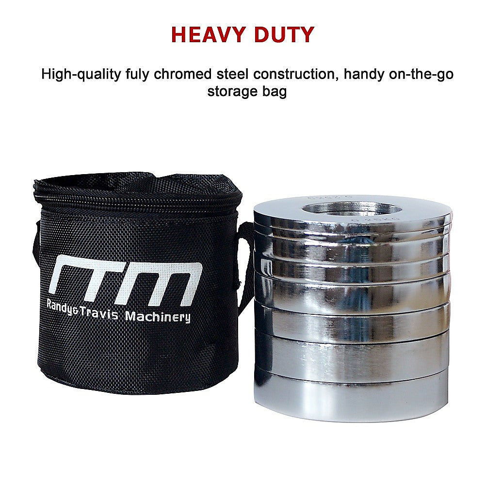 Weightlifting Machines & Racks: Chrome Metric Fractional Olympic Weight Plates 0.25 to 1kg Set