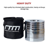 Weightlifting Machines & Racks: Chrome Metric Fractional Olympic Weight Plates 0.25 to 1kg Set